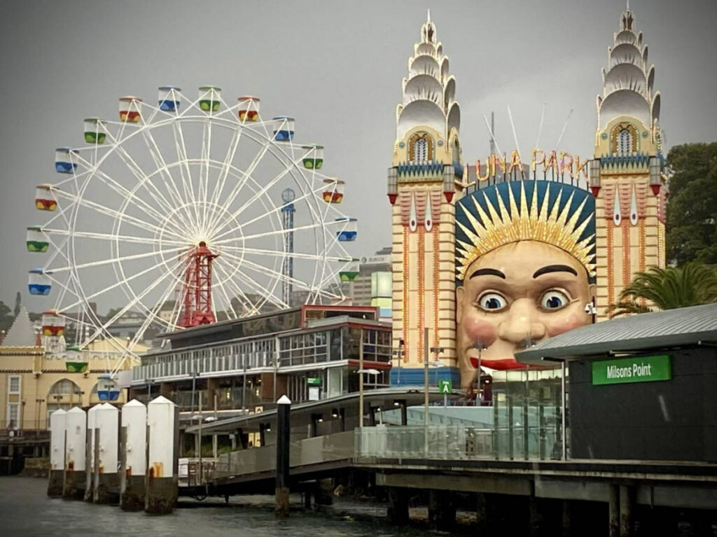 View of the rides and attractions at the Luna Park