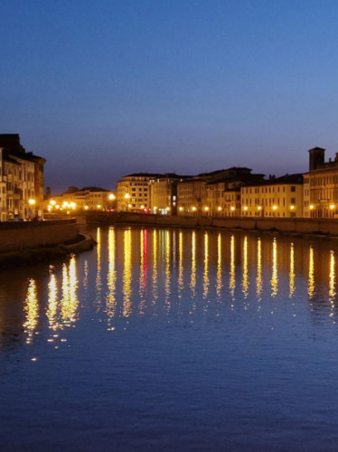 View of Lungarno at night