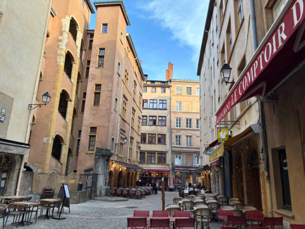 View of the buildings around the Lyon’s Old City
