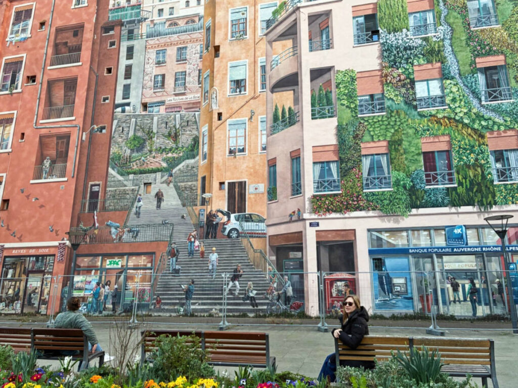 Colorful murals at the Lyon’s Public Art Murals