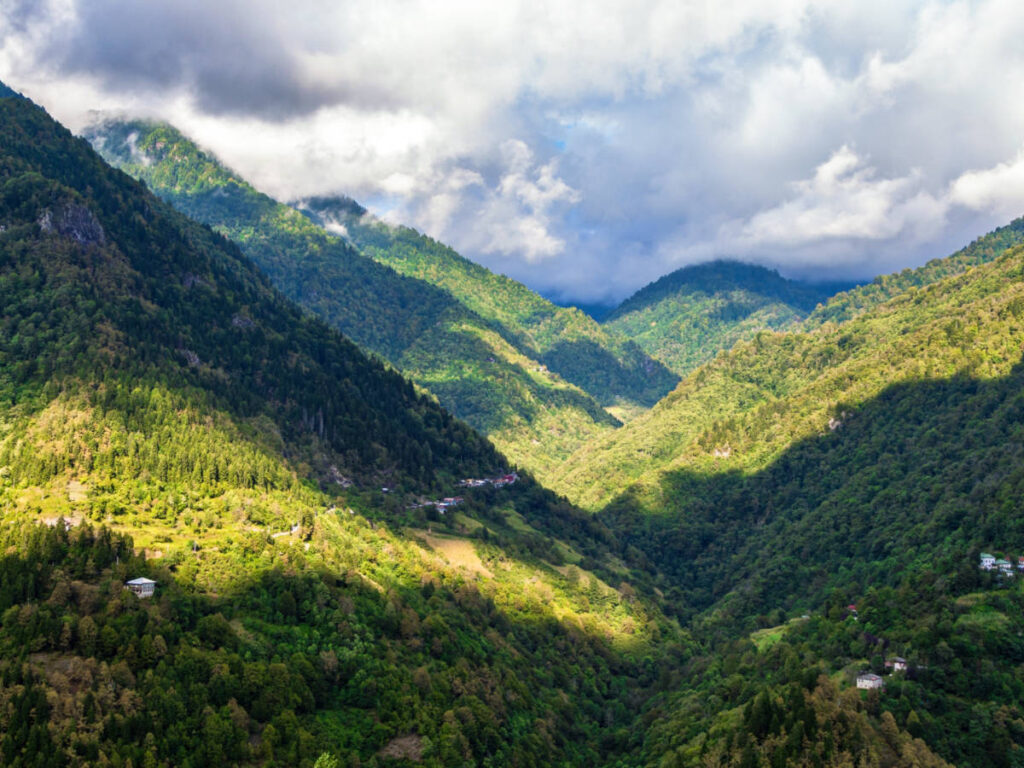 Scenic view of the lush mountains in Machakhela National Park