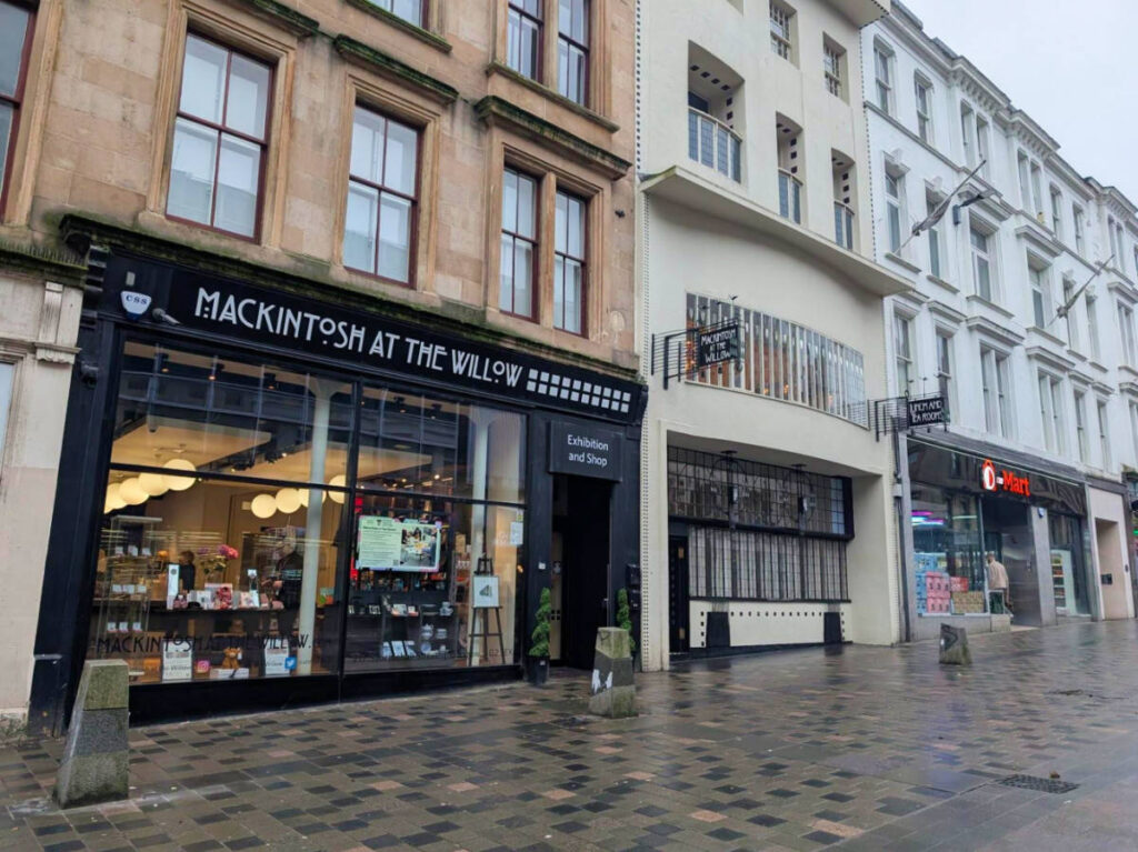 View of the storefront of the Mackintosh At The Willow