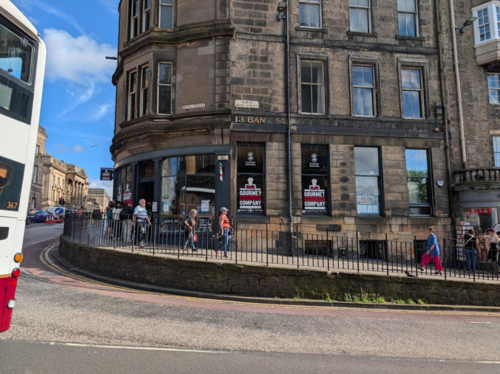 Exterior view of the Makars Mash Bar, seen from across the road