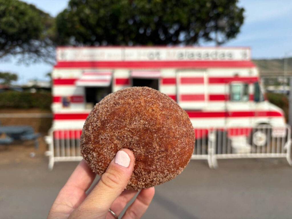 Closeup look of the malasada from Leonard
