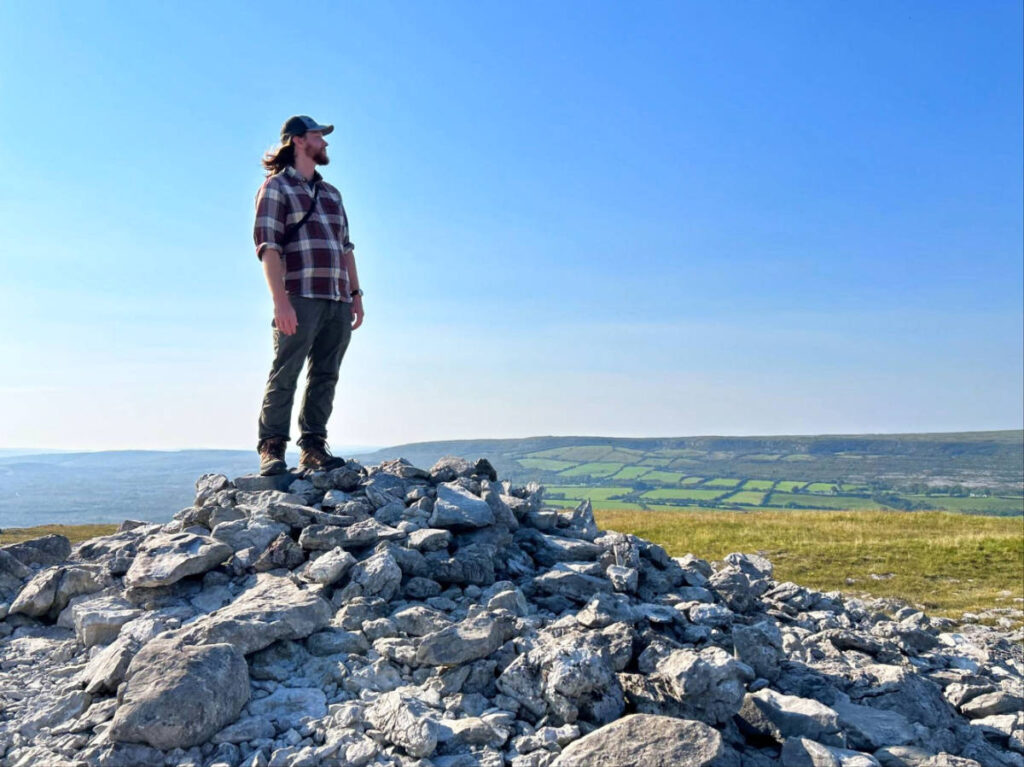 The author's husband on top of Mullaghmore Hill