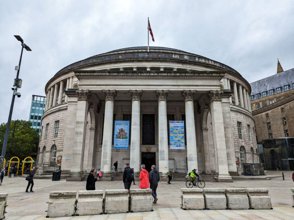 Exterior view of the Manchester Central Library at Albert Square