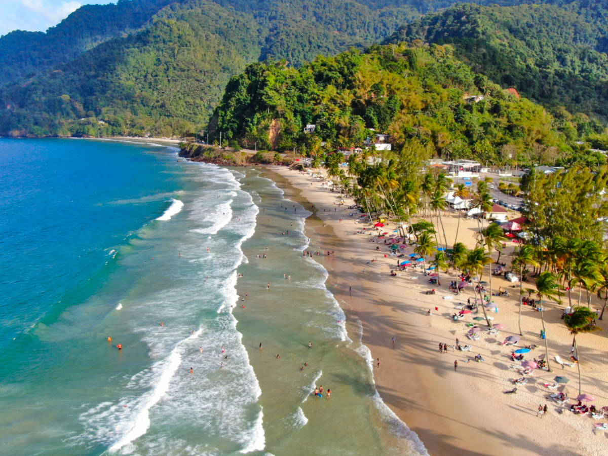 Aerial View of Maracas Bay in Trinidad & Tobago