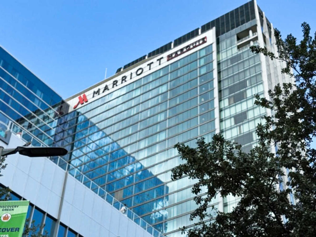 Perspective view of the Marriott Marquis building