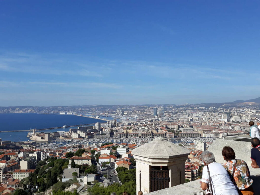 Clear blue sky over Marseille