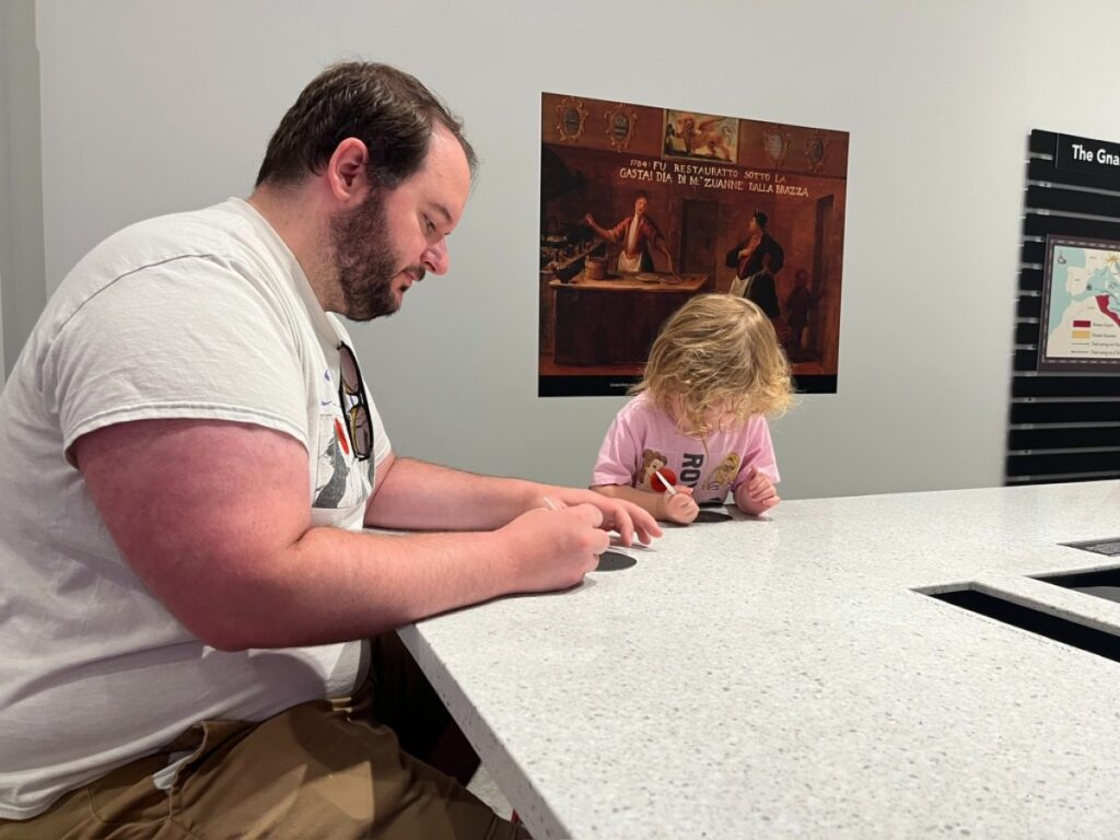 The author's daughter and husband at a station in the Martin ArtQuest