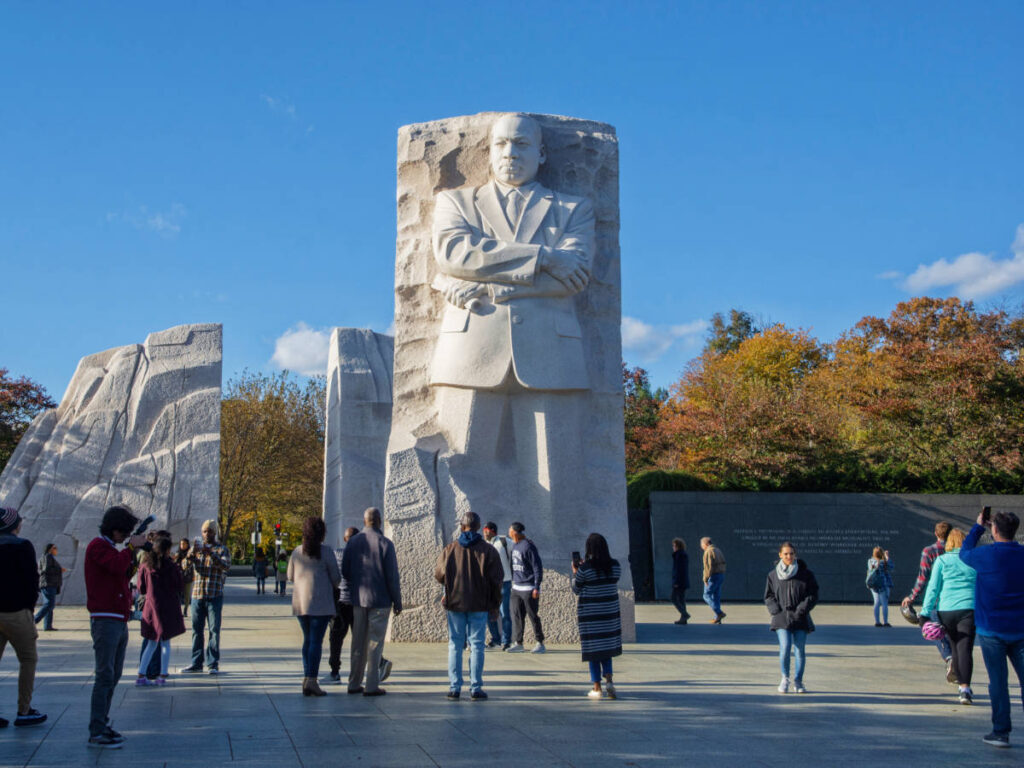 Clear blue sky over the Martin Luther King, Jr. Memorial