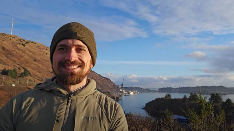 The author, Matthew Reppond smiling for a selfie at Kodiak, Alaska