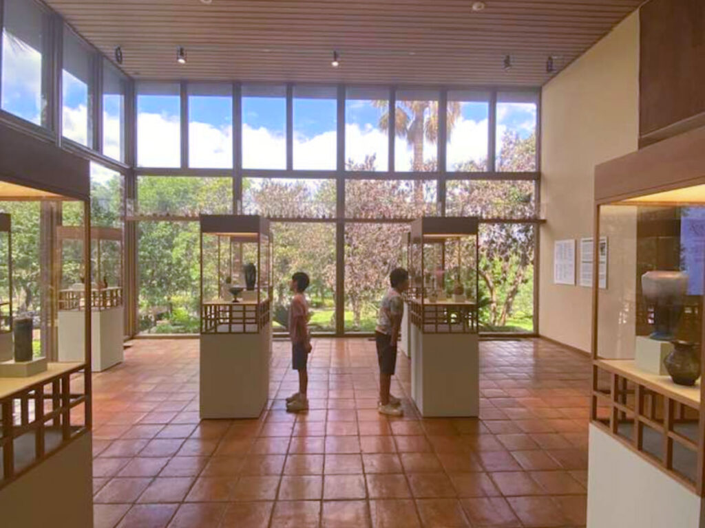 Kids looking at the artwork on display at McNay Art Museum