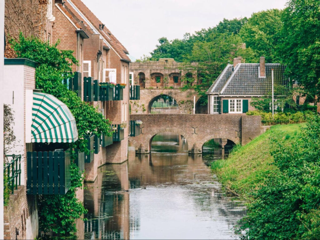 View of the lush greenery around the medieval center of Zutphen