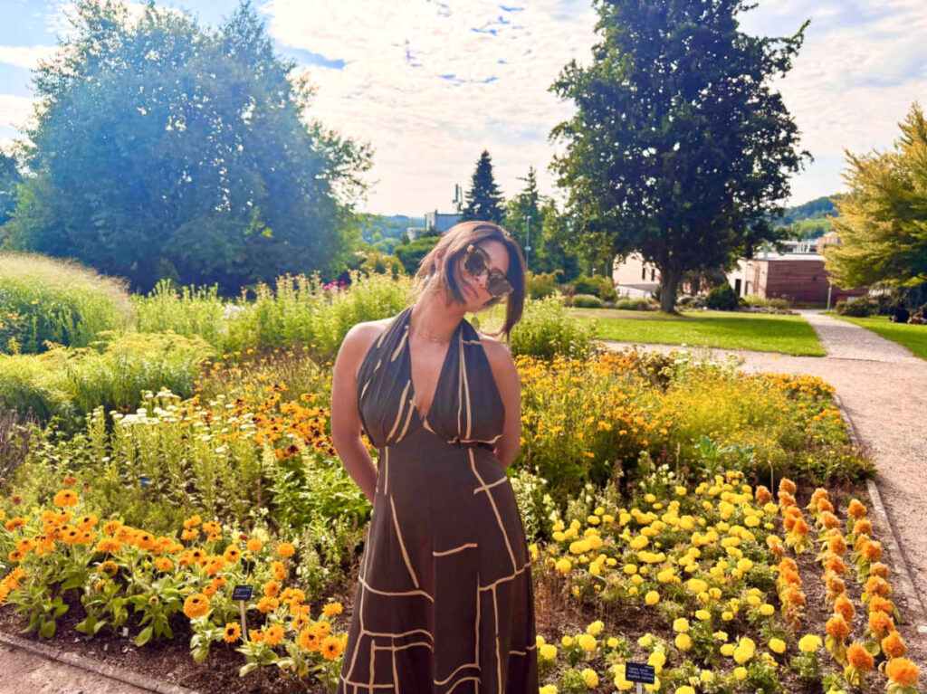 The author Meera Devotta posing for a photo at The Botanical Gardens