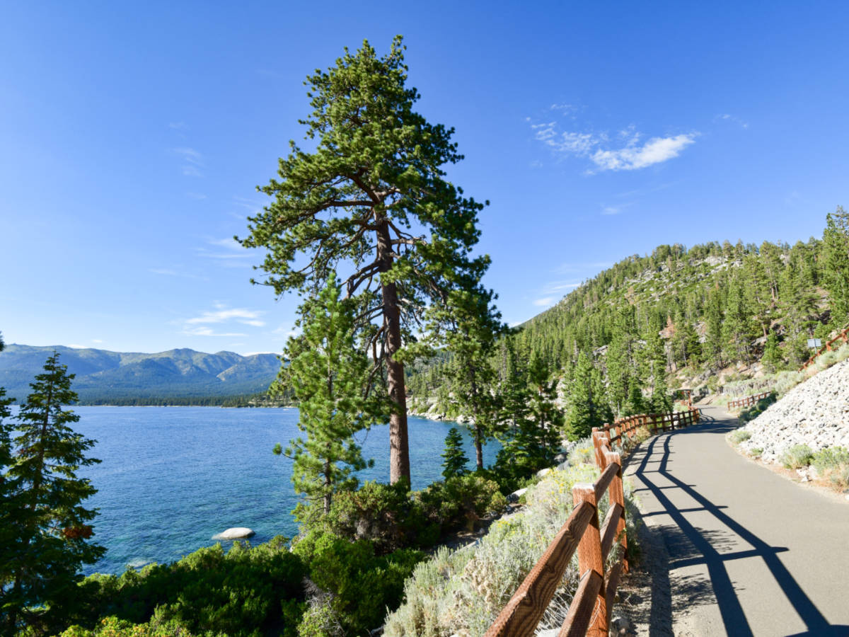 Overlooking view of Lake Tahoe from Memorial Point Scenic Overlook