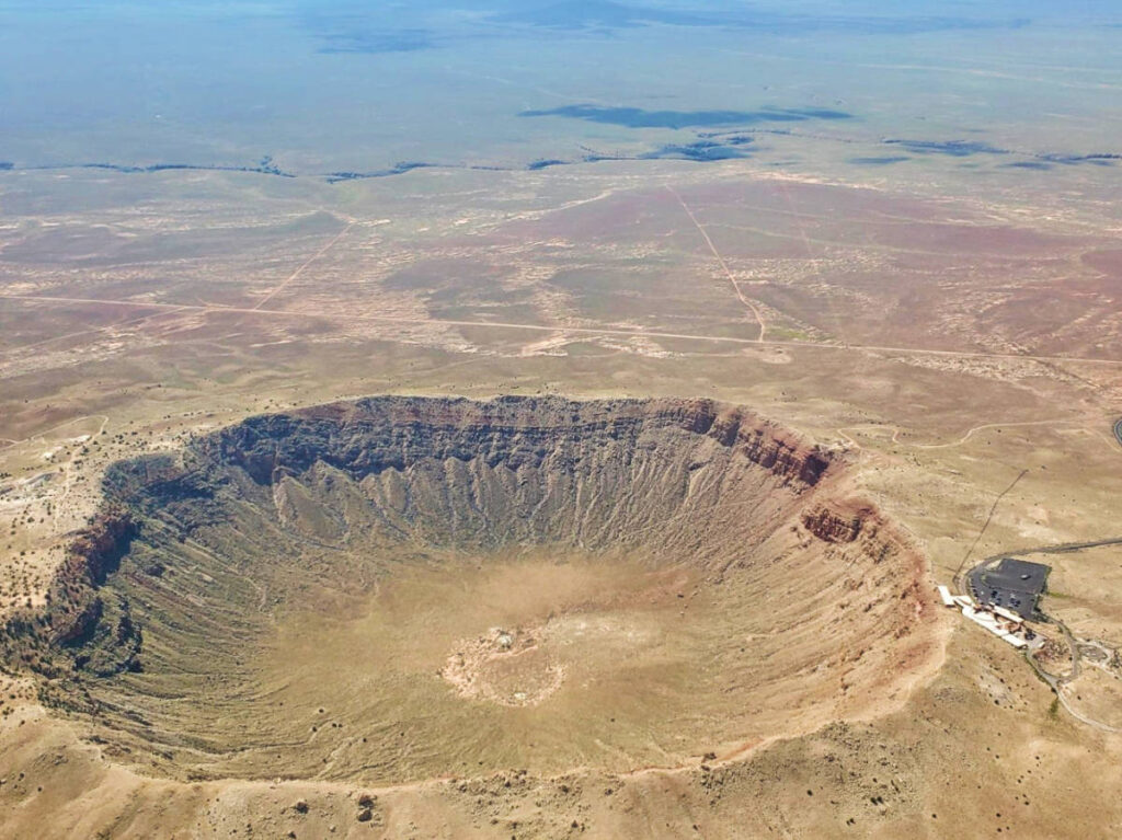 Aerial view of the Meteor Crater Natural Landmark