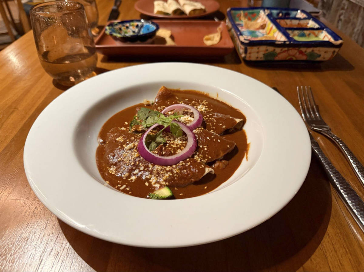 Closeup look of a plate with Mexican dish