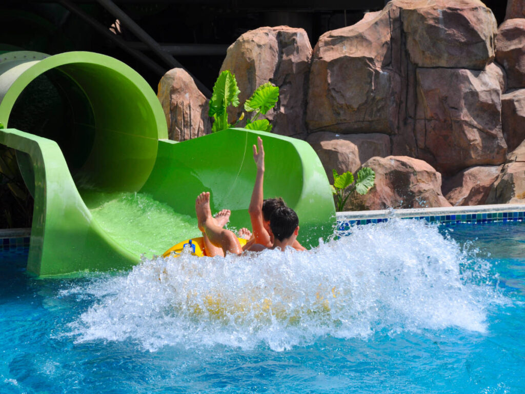 Kids enjoying their day on a water park at the Midwest KIDFEST