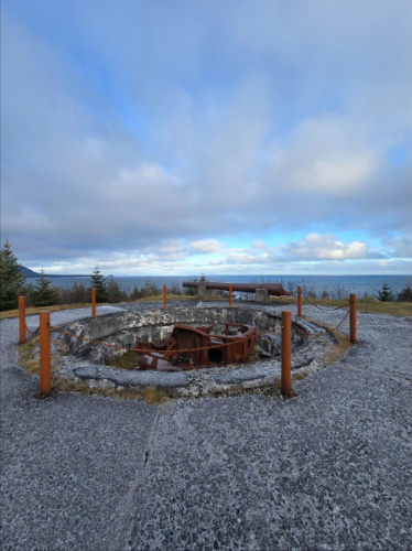 A remnant if the coastal defenses at Miller Point