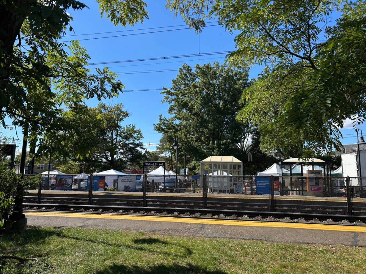 View of the train tracks in Montclair