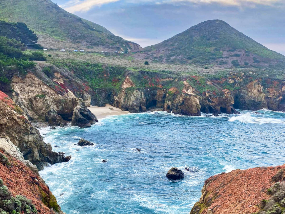 Scenic view of the rocky coastline in Monterey