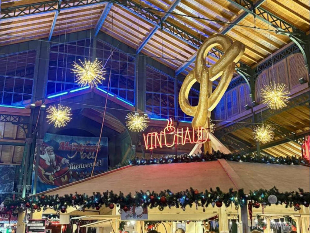 View of the Christmas decorations around the Montreux Noel Christmas Market