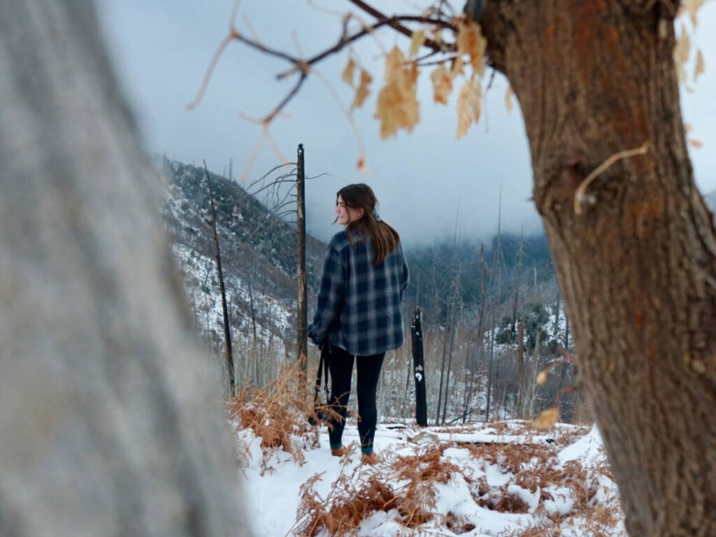The author Betty Hurd admiring the view at Mount Lemmon