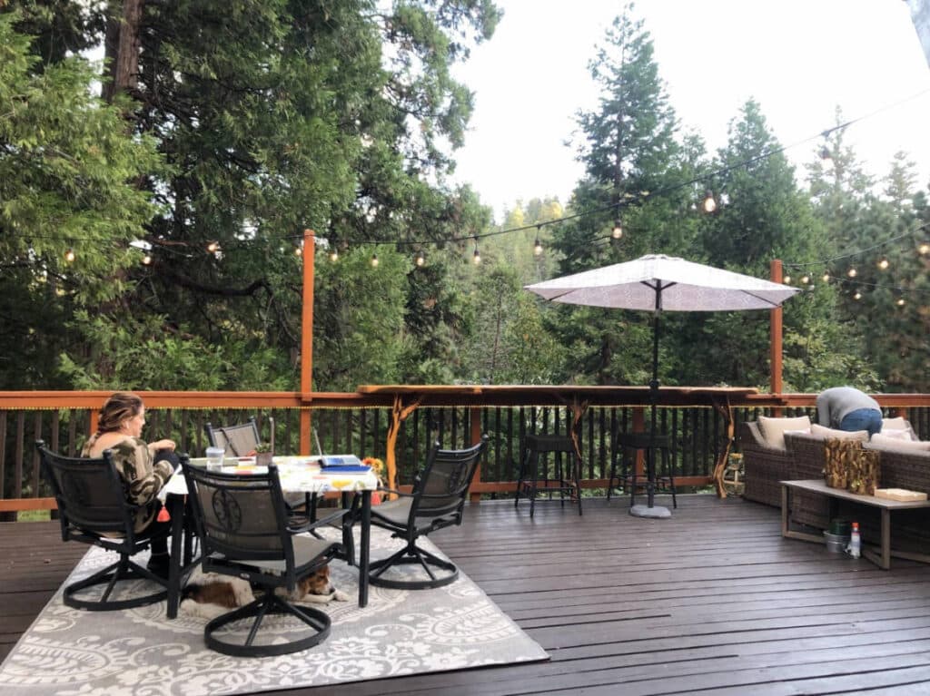 View of people on a rental in Lake Arrowhead