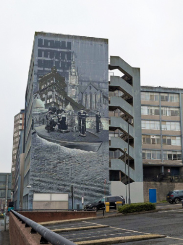 A closer look of the mural in Glasgow