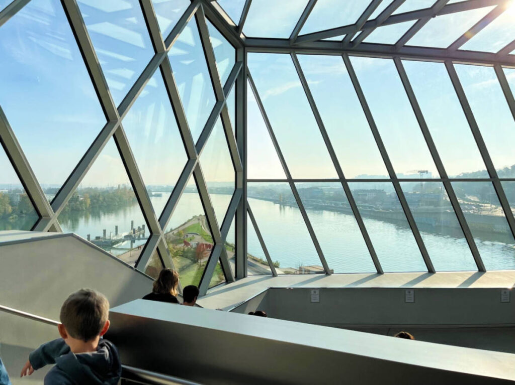View from the inside of the Musée des Confluences