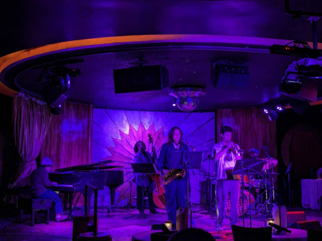 View of the live musicians performing at Cliff Bells