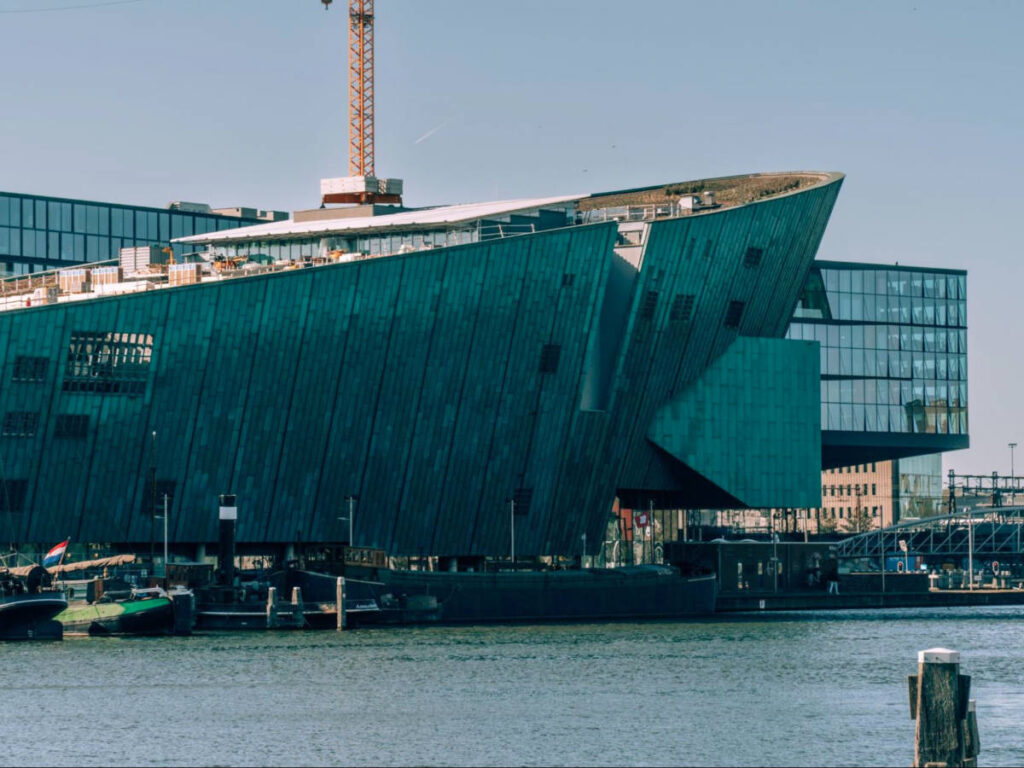 View of the NEMO Science Museum and the river