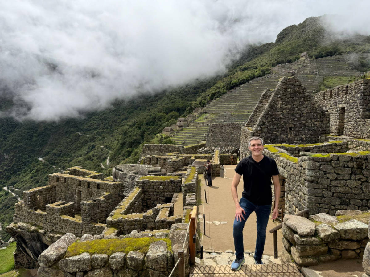 Travel Lemming founder Nate Hake, exploring around the ruins of Machu Picchu