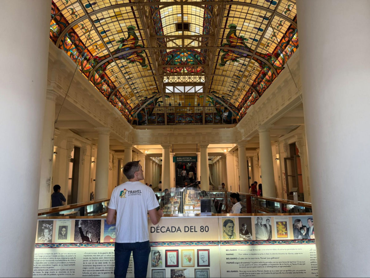 Author Nate inside the Casa de la Literatura Peruana