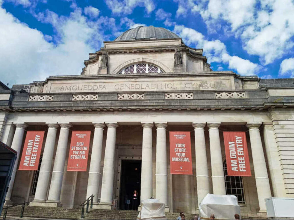 Exterior and entrance view of National Museum Cardiff