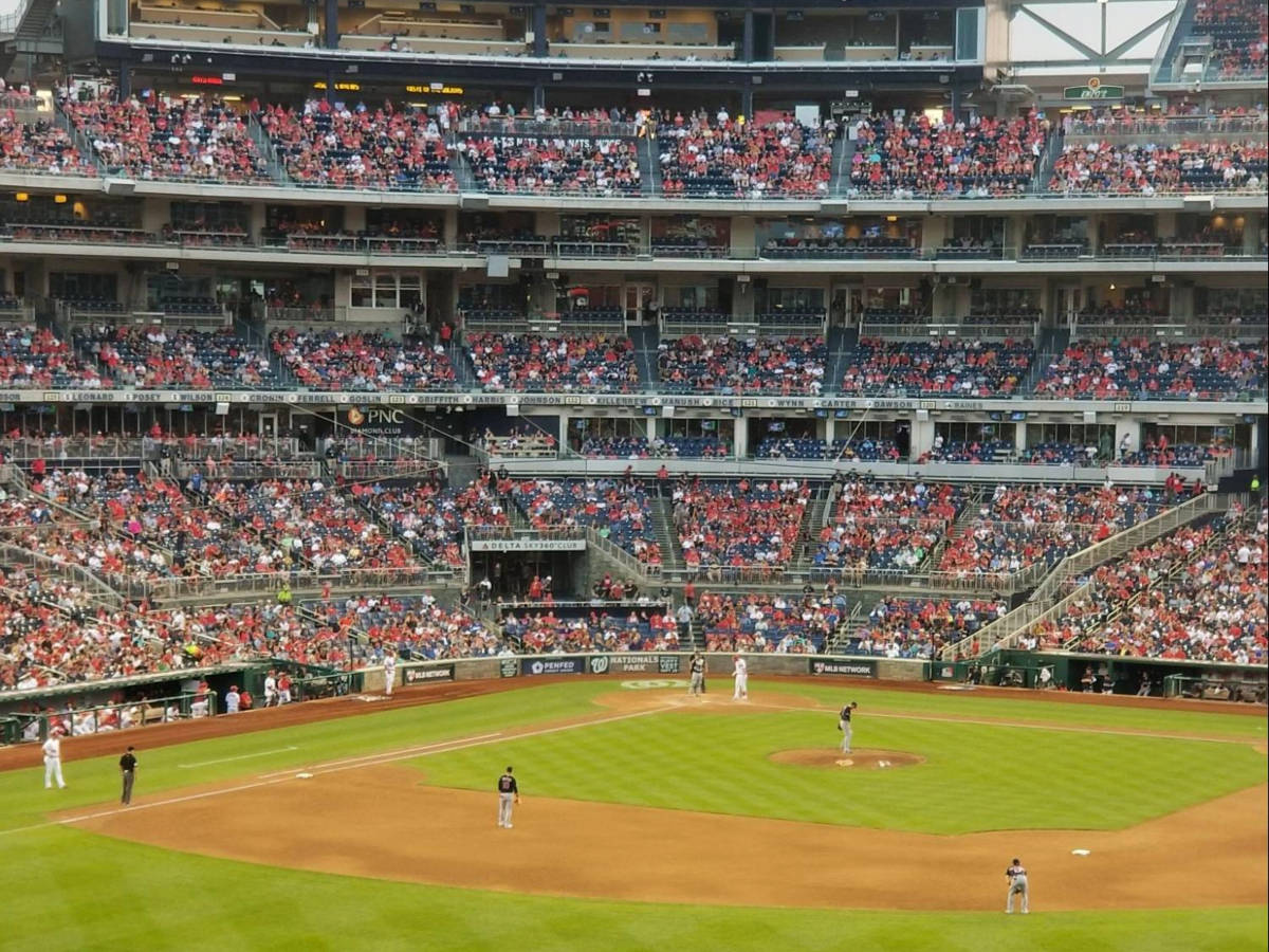 People watching the Nats vs. Astros game at Nationals Park
