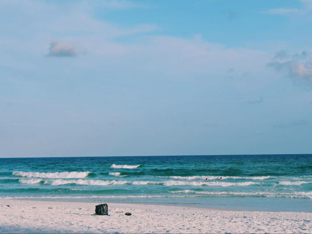 View of the less crowded Navarre beach
