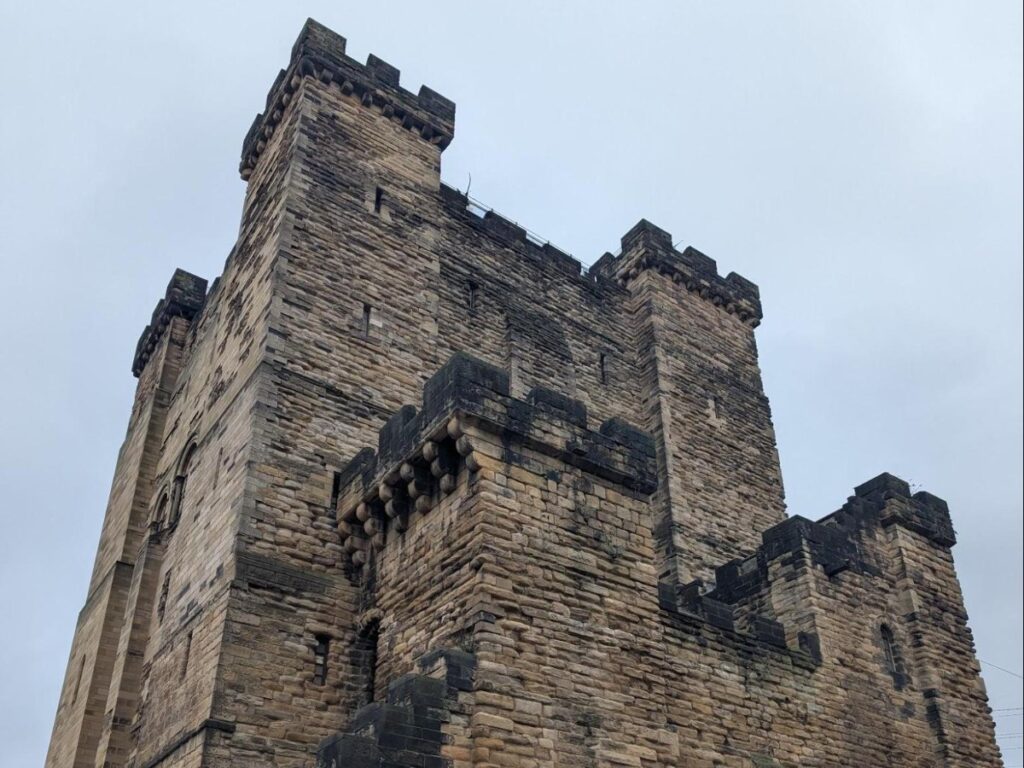 View of Newcastle Castle seen from below