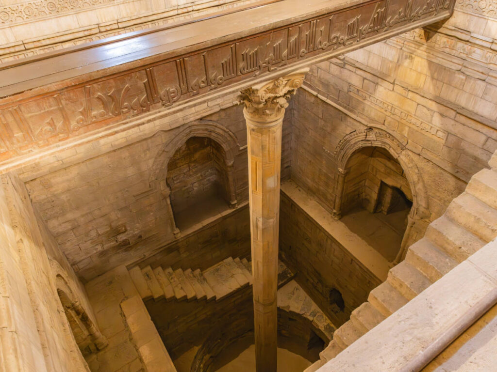 View of stairs at the Nilometer on Rawda Island