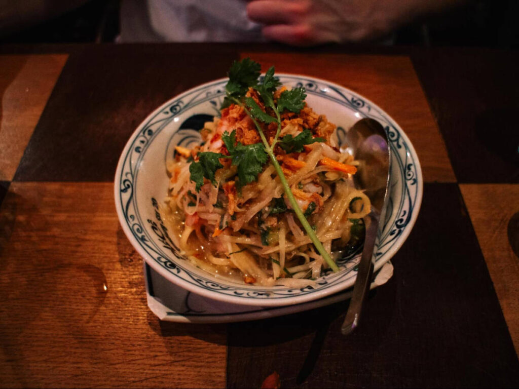 A bowl of noodles at Pho Co
