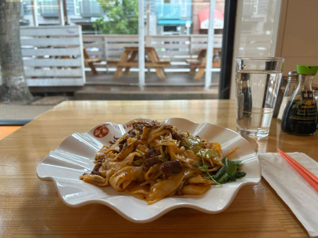 A plate of biang biang noodles from Xi’an Noodles