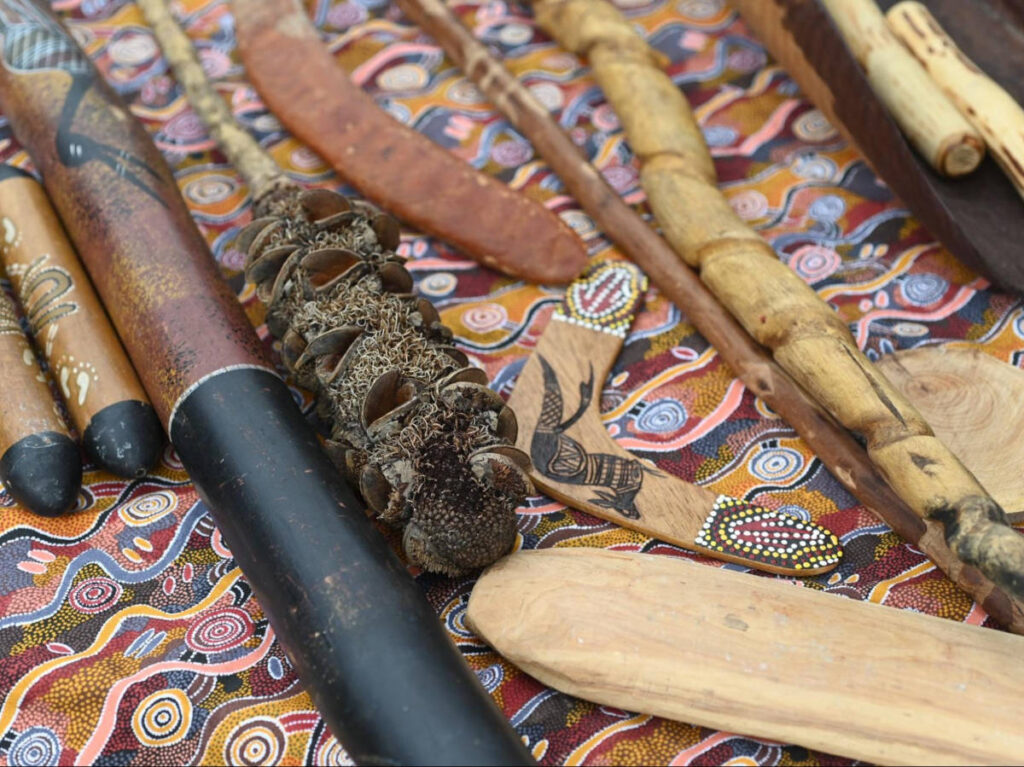 Closeup look of the Noongar cultural items