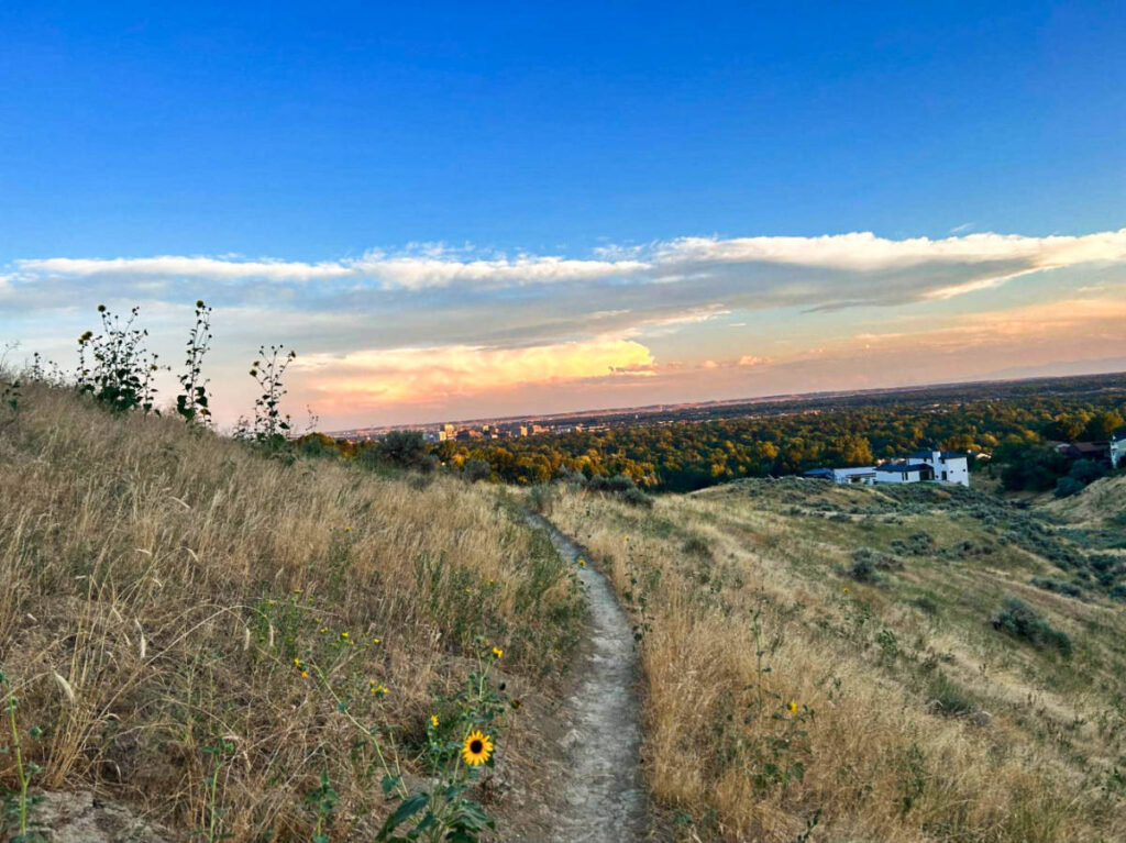 Scenic overlooking view from the Northwest Boise Foothills
