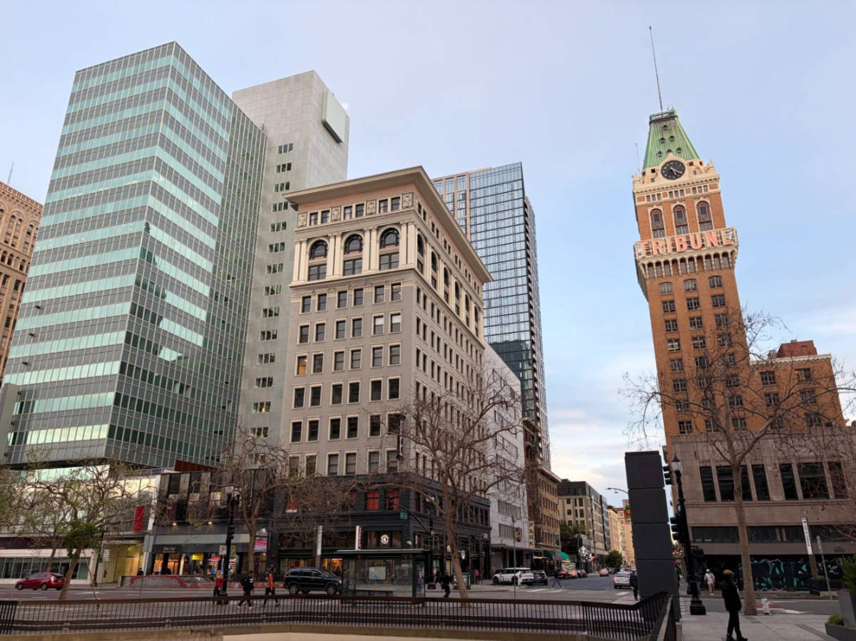 View of the historic and modern buildings in Oakland