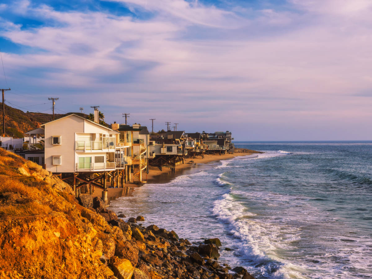 Luxury oceanfront homes of Malibu beach