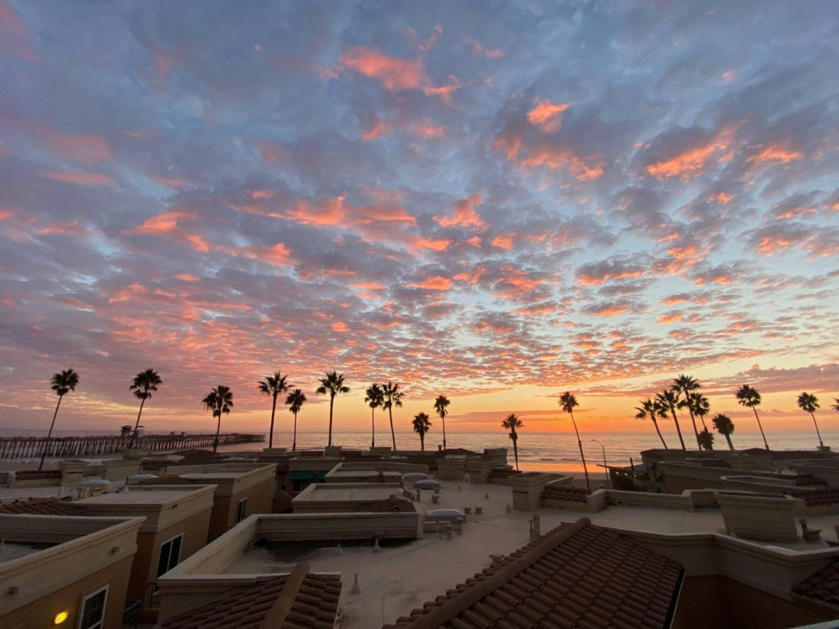 Colorful sunset at the Oceanside Pier