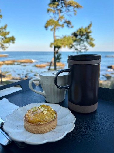 Warm drink and delicious pastry served at Offo Cafe