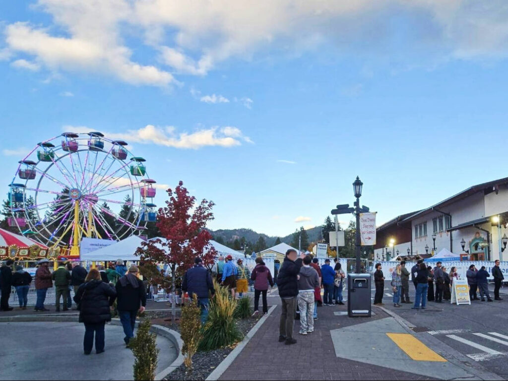 View of people during the Oktoberfest festivities