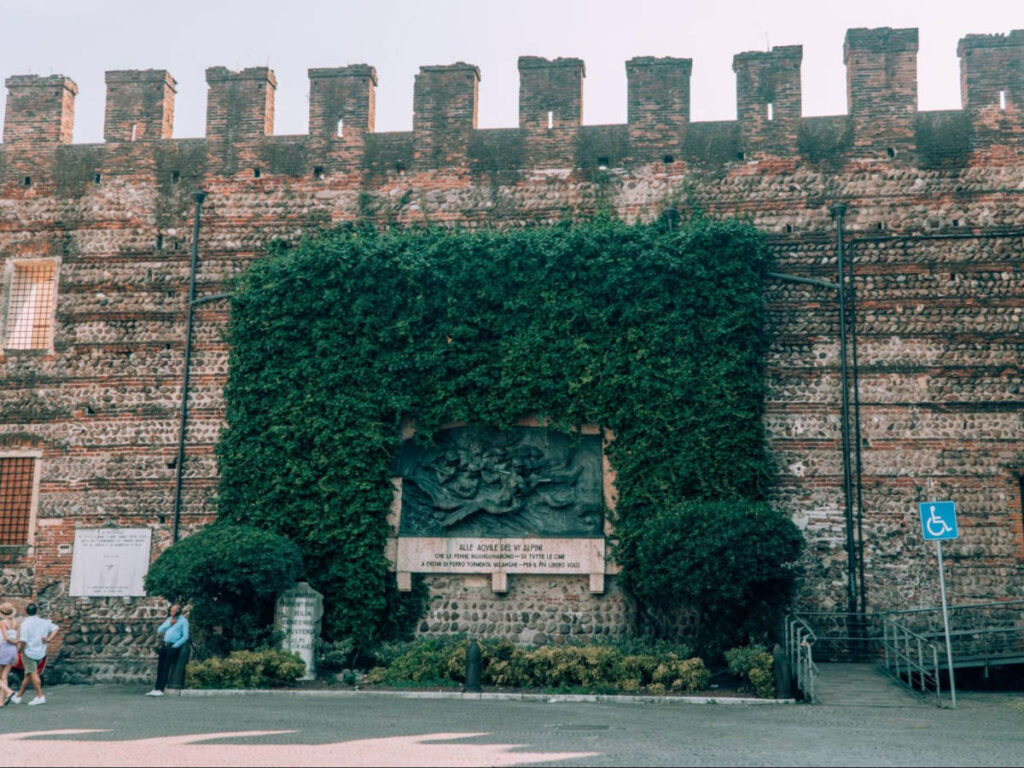 The old citadel walls and gates covered with vines